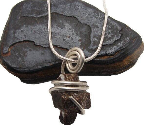 FAERY CROSS NATURAL RUSSIAN STAUROLITE PENDANT IN SILVER #56