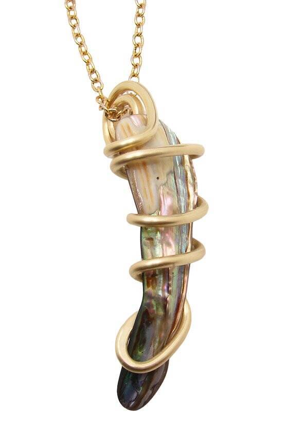 TW: 4.9 grams Abalone Pau Shell Pendant in Merlin's Gold #51