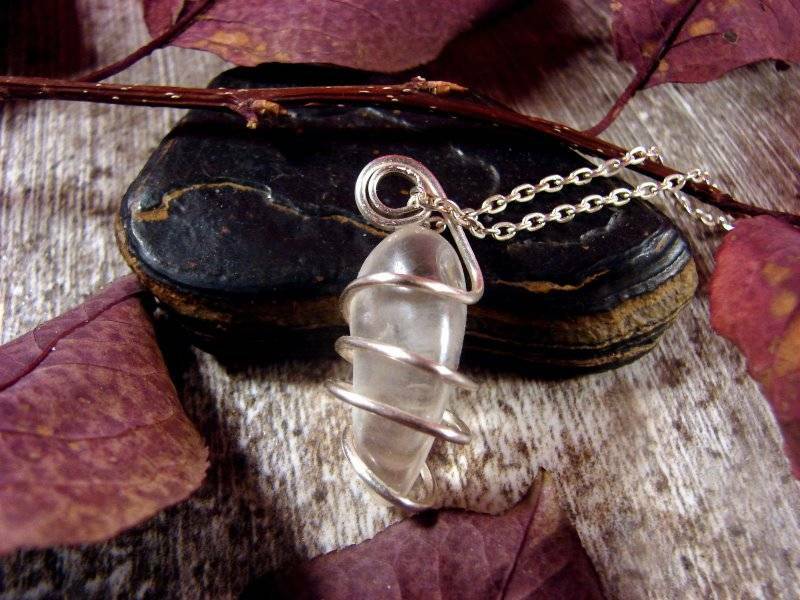 MISTY AURA TITANIUM CRYSTAL PENDANT STERLING SILVER REIKI #6