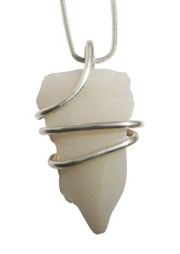 NOVACULITE PENDANT IN STERLING SILVER CUT CORDS - BE FREE AGAIN #552
