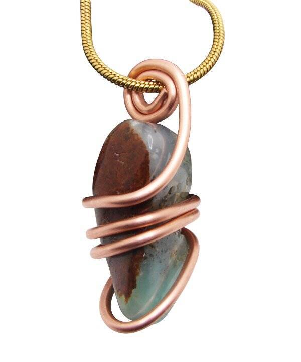 Real Crystals CHRYSOCOLLA PENDANT Handmade Talisman Stress Reliever Calm #12