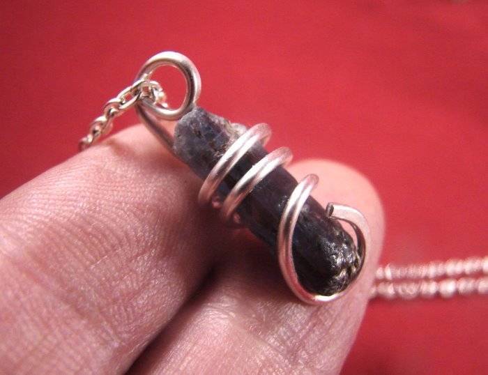 Natural Blue Bluest Kyanite Gemstone Pendant Necklace Sterling Silver #111