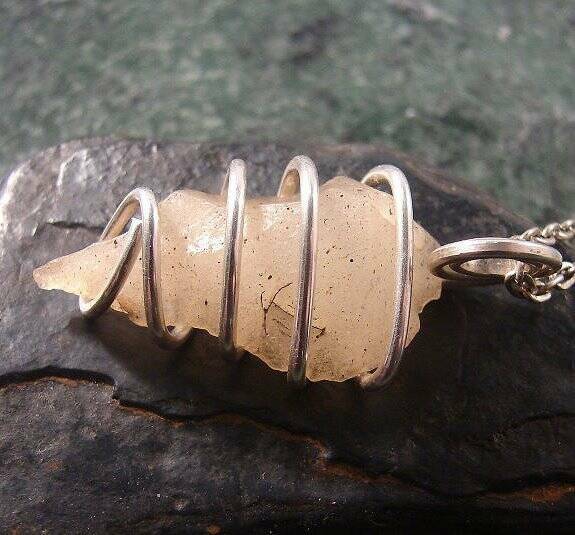 AUTHENTIC Desert Glass! Meteorite Sterling Silver Pendant #310