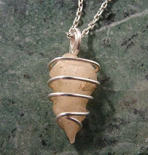 AUTHENTIC Desert Glass! Meteorite Sterling Silver Pendant #310