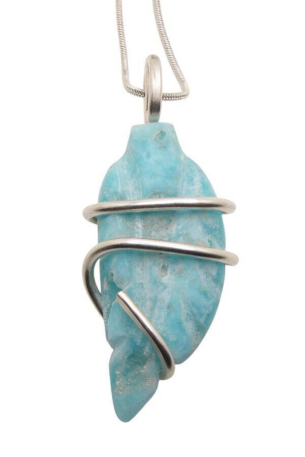 Sky Blue Angel Aragonite Star Crystal Pendant Real Crystals Third Eye Chakra #14