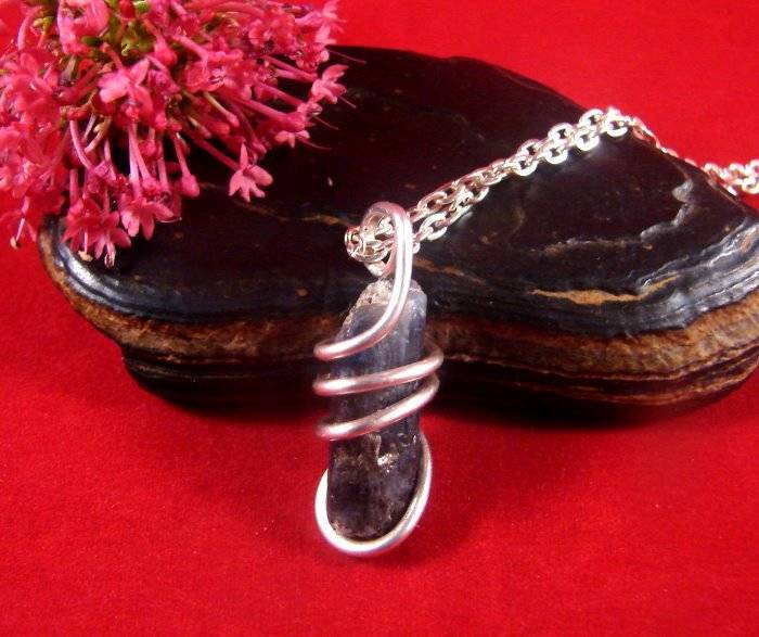 Natural Blue Bluest Kyanite Gemstone Pendant Necklace Sterling Silver #111