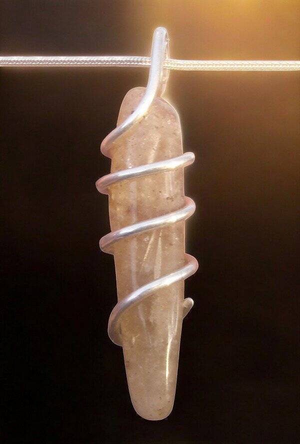Kundalini African Congo Citrine Lemurian Pendant, Genuine South Africa #302