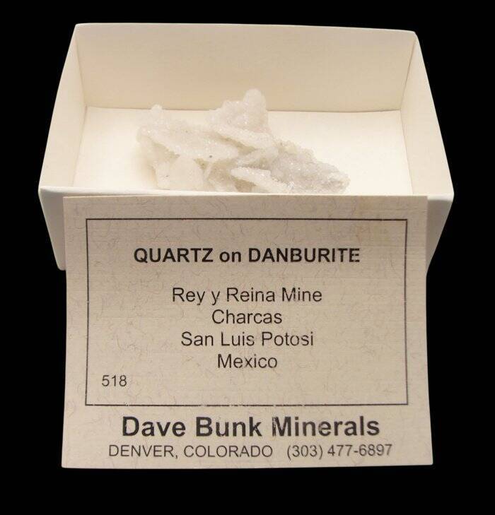 Old Collector Specimen Quartz on Danburite Rey y Reina Mine, Charcas, Mexico #1
