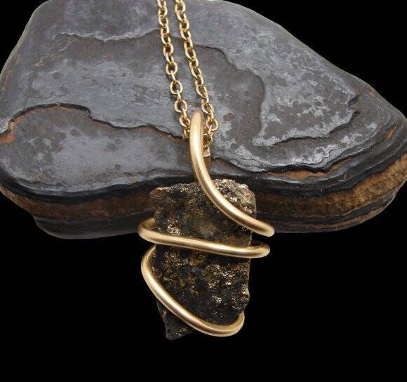 Rare Healer's Healers Apache Gold Pyrite Magnetite Natural Pendant #154