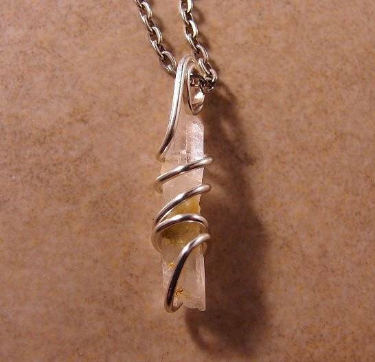 DELPHI ORACLE QUARTZ PENDANT SILVER COPPER MAGIC INCREASE SPIRITUALITY LOVE #26
