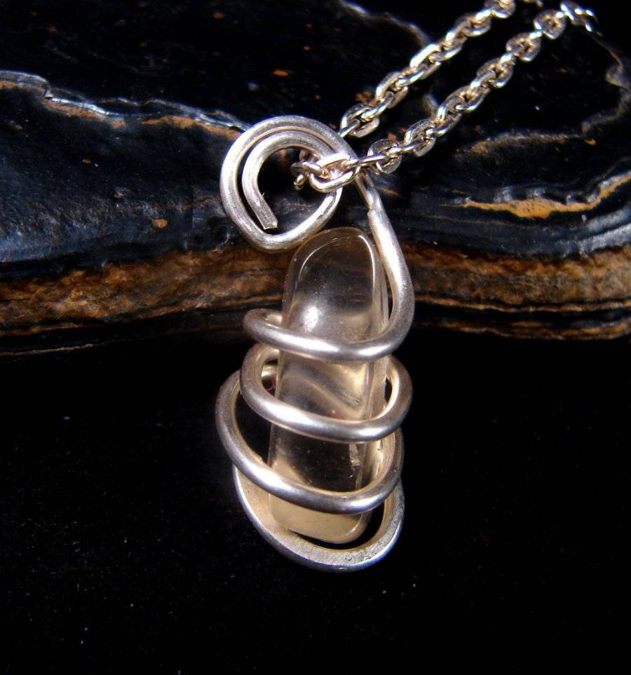 Mystical Labradorite Hand Forged Pendant Sterling Silver Creativity #20