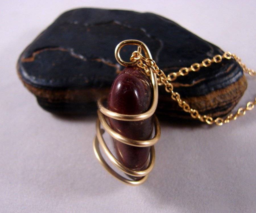South African Hand Forged Dragonstone Pendant in Merlin's Gold Bronze 11
