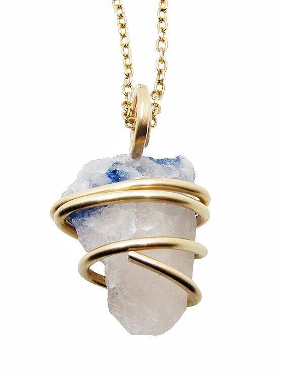 Rare Dumortierite Included Quartz Crystal Pendant from Minas Gerais, Brazil 25