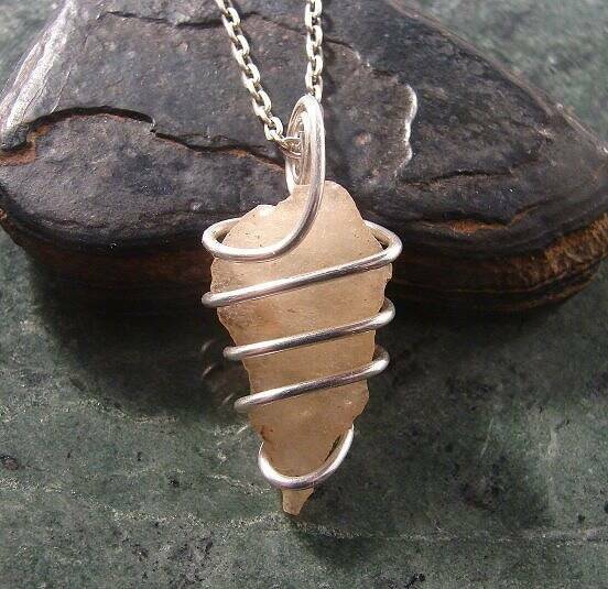 AUTHENTIC Desert Glass! Meteorite Sterling Silver Pendant #310