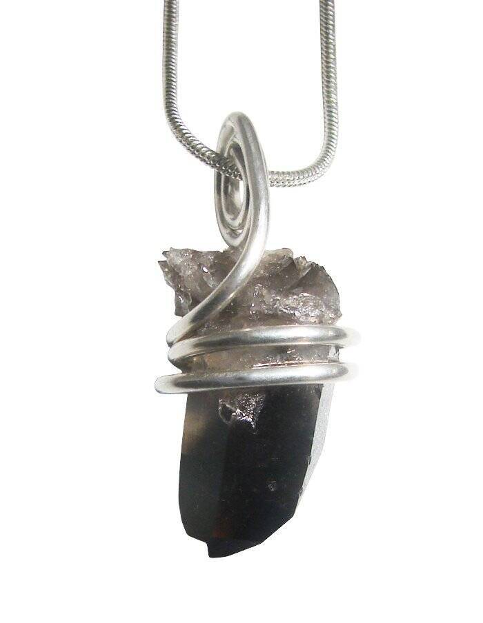Rainbow Aura Amethyst Cluster Pendant, Titanium Crystals Quartz #58