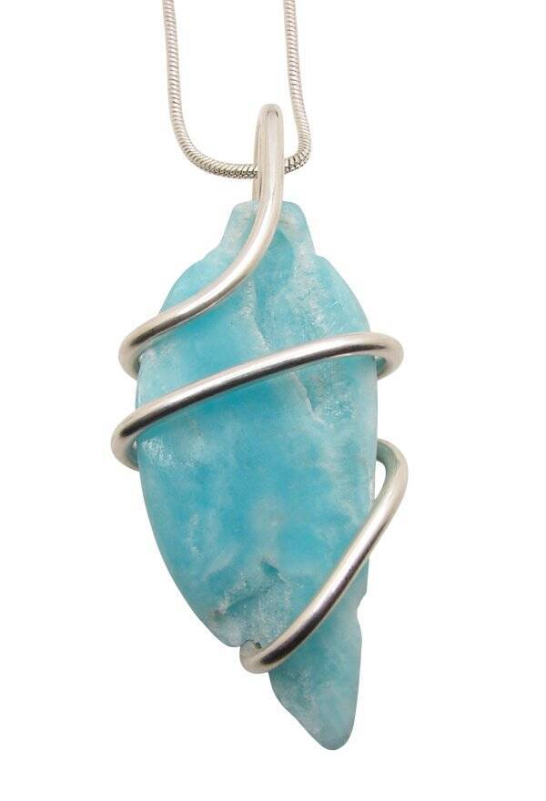 Sky Blue Angel Aragonite Star Crystal Pendant Real Crystals Third Eye Chakra #14