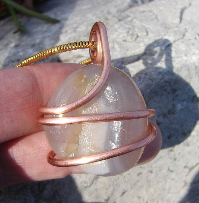 Spirit of Sakura Pendant Natural Agate | Copper / Harmony / Bereavement Gift #22