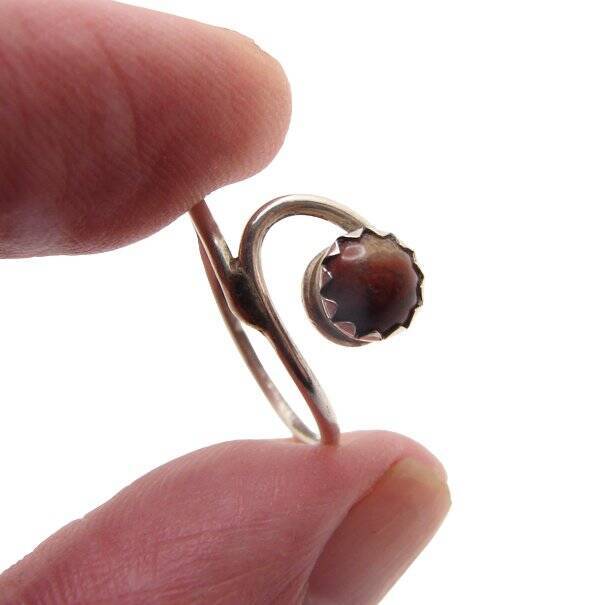 ENERGY RING JEWELRY ~VISIONS~ RED AGATE RING STERLING SILVER SS 5.25 #1
