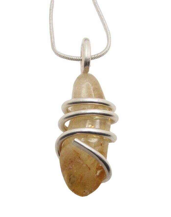 Kundalini African Congo Citrine Lemurian Pendant, Genuine South Africa #201