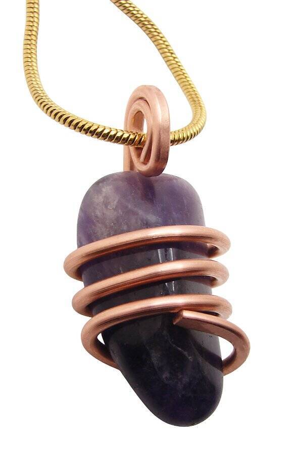 Handmade Crystal Jewelry African Amethyst Pendant Real Crystals Purple #11