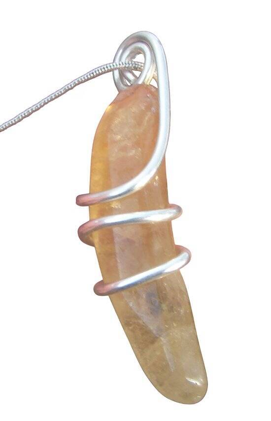 Kundalini African Congo Citrine Lemurian Pendant, Genuine South Africa #301