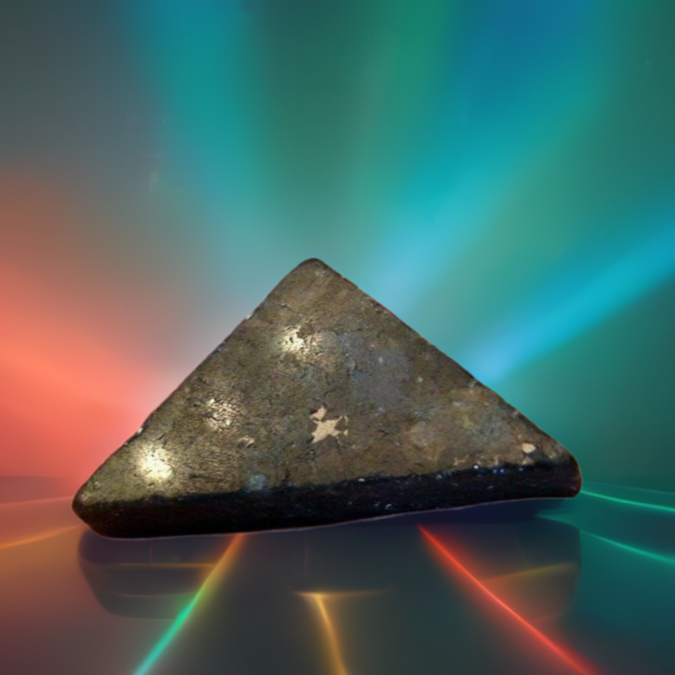Genuine Galaxyite Pyramid Triangle Micro-Labradorite Crystal Ultra Rare